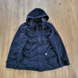 Mark Fairwhale Jacket Size 2XL XXL Black Cargo Full Zip Outdoor Pockets Sport